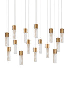 Canule multi-gouttes linéaire Currey and Company 9000-1383 Suspension En laiton vieilli/blanc/argent