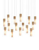 Canule multi-gouttes linéaire Currey and Company 9000-1383 Suspension En laiton vieilli/blanc/argent