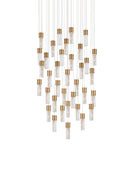 Canule ronde multi-gouttes Currey and Company 9000-1385 Suspension En laiton vieilli/blanc/argent