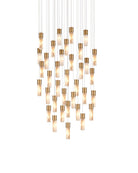 Canule ronde multi-gouttes Currey and Company 9000-1385 Suspension En laiton vieilli/blanc/argent