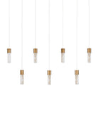 Canule multi-gouttes linéaire Currey and Company 9000-1386 Suspension En laiton vieilli/blanc/argent
