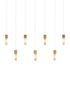 Canule multi-gouttes linéaire Currey and Company 9000-1386 Suspension En laiton vieilli/blanc/argent