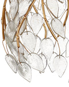 Currey and Company 9000-1387 Banyan Suspension en laiton antique/transparent/argent