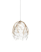 Currey and Company 9000-1387 Banyan Suspension en laiton antique/transparent/argent