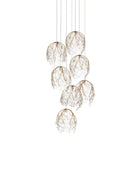 Currey and Company 9000-1389 Banyan Suspension en laiton antique/transparent/argent