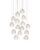 Currey and Company 9000-1390 Banyan Suspension en laiton antique/transparent/argent