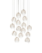 Currey and Company 9000-1390 Banyan Suspension en laiton antique/transparent/argent