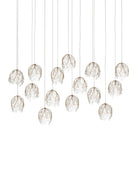 Currey and Company 9000-1391 Banyan Linear Multi-Drop Suspension en laiton antique/transparent/argent