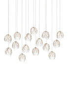 Currey and Company 9000-1391 Banyan Linear Multi-Drop Suspension en laiton antique/transparent/argent