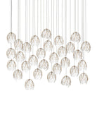 Currey and Company 9000-1392 Banyan Linear Multi-Drop Suspension en laiton antique/transparent/argent