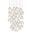 Currey and Company 9000-1393 Banyan Suspension en laiton antique/transparent/argent