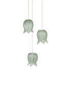 Currey and Company 9000-1396 Polpo 3-Light Round Multi-Drop Suspension en vert/argent