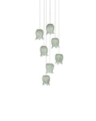 Currey and Company 9000-1397 Polpo Rond Multi-Drop Suspension en vert/argent