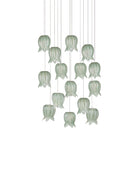 Currey and Company 9000-1398 Polpo Rond Multi-Drop Suspension en vert/argent