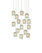 Currey and Company 9000-1398 Polpo Rond Multi-Drop Suspension en vert/argent