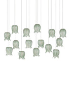 Currey and Company 9000-1399 Polpo Linear Multi-Drop Suspension en vert/argent