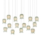 Currey and Company 9000-1399 Polpo Linear Multi-Drop Suspension en vert/argent