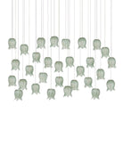 Currey and Company 9000-1400 Polpo Linéaire Multi-Drop Suspension en vert/argent