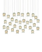 Currey and Company 9000-1400 Polpo Linéaire Multi-Drop Suspension en vert/argent