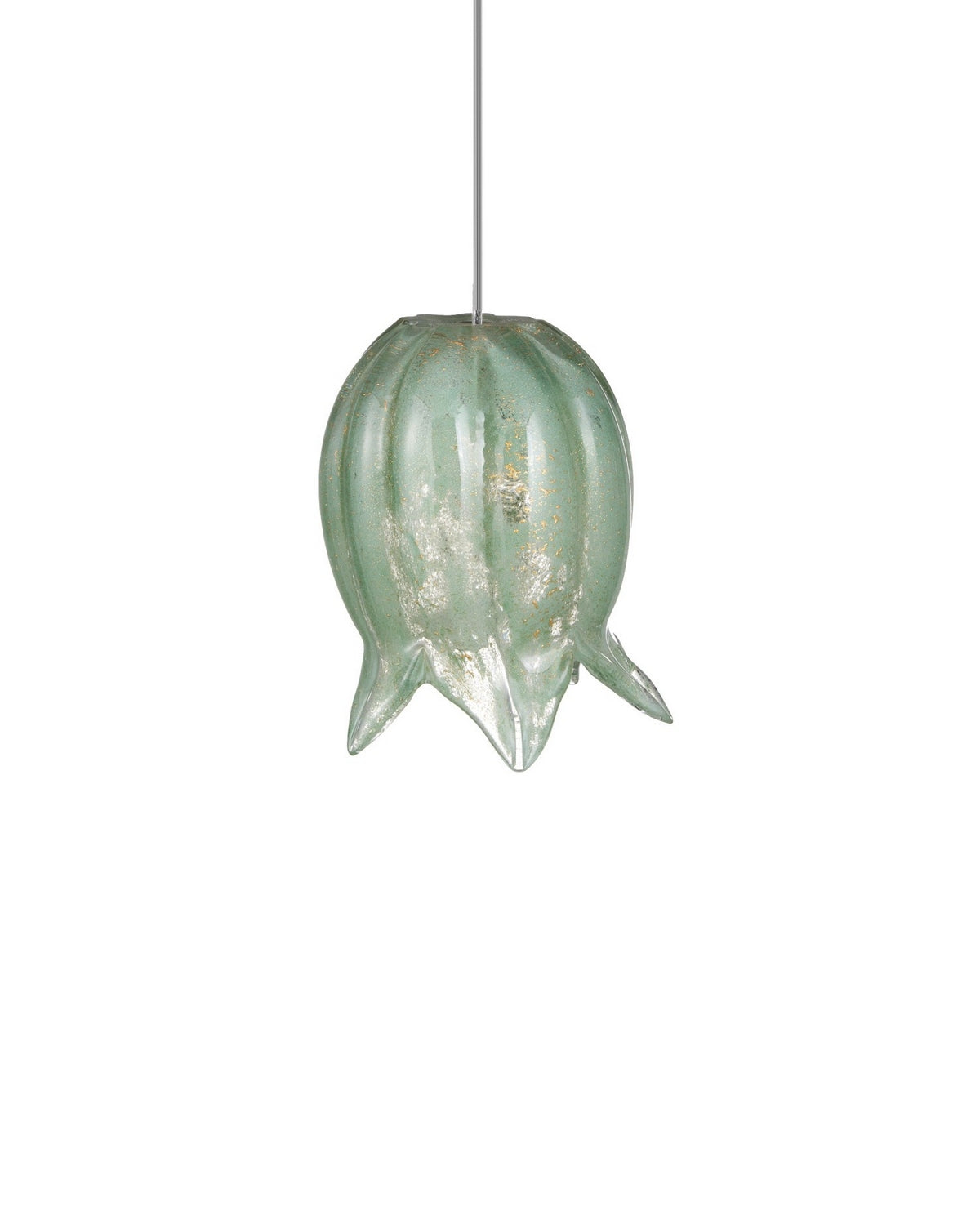 Currey and Company 9000-1401 Polpo Rond Multi-Drop Suspension en vert/argent
