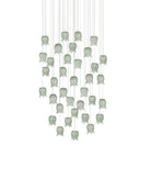 Currey and Company 9000-1401 Polpo Rond Multi-Drop Suspension en vert/argent