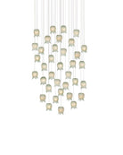 Currey and Company 9000-1401 Polpo Rond Multi-Drop Suspension en vert/argent
