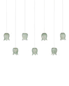 Currey and Company 9000-1402 Polpo Linéaire Multi-Drop Suspension en vert/argent