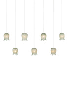 Currey and Company 9000-1402 Polpo Linéaire Multi-Drop Suspension en vert/argent