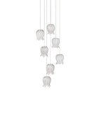 Currey and Company 9000-1405 Polpo Rond Multi-Drop Suspension en blanc/argent