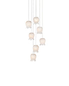 Currey and Company 9000-1405 Polpo Rond Multi-Drop Suspension en blanc/argent