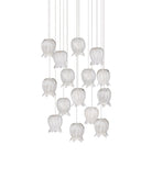 Currey and Company 9000-1406 Polpo Rond Multi-Drop Suspension en blanc/argent