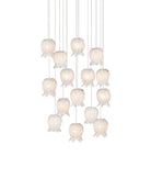 Currey and Company 9000-1406 Polpo Rond Multi-Drop Suspension en blanc/argent
