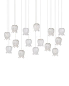 Currey and Company 9000-1407 Polpo Linéaire Multi-Drop Suspension en blanc/argent