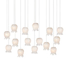 Currey and Company 9000-1407 Polpo Linéaire Multi-Drop Suspension en blanc/argent