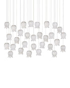 Currey and Company 9000-1408 Polpo Linéaire Multi-Drop Suspension en blanc/argent