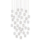 Currey and Company 9000-1409 Polpo Rond Multi-Drop Suspension en blanc/argent