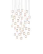 Currey and Company 9000-1409 Polpo Rond Multi-Drop Suspension en blanc/argent