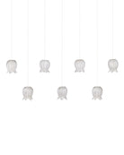 Currey and Company 9000-1410 Polpo Linear Multi-Drop Suspension en blanc/argent