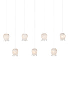 Currey and Company 9000-1410 Polpo Linear Multi-Drop Suspension en blanc/argent