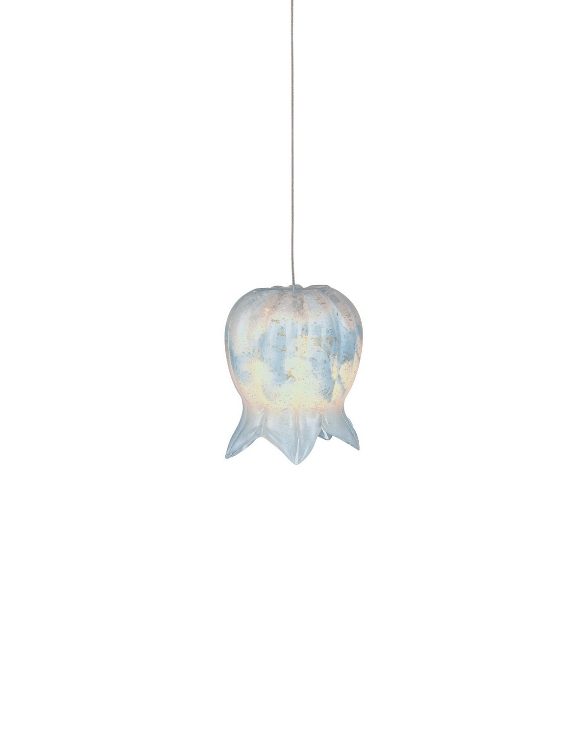 Currey and Company 9000-1411 Polpo Rond Multi-Drop Suspension en bleu/argent