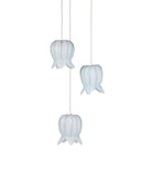 Currey and Company 9000-1412 Polpo 3-Light Round Multi-Drop Suspension en bleu/argent