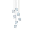 Currey and Company 9000-1413 Polpo Rond Multi-Drop Suspension en bleu/argent