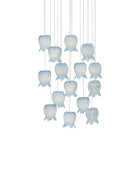 Currey and Company 9000-1414 Polpo Rond Multi-Drop Suspension en bleu/argent