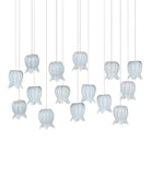Currey and Company 9000-1415 Polpo Linéaire Multi-Drop Suspension en bleu/argent