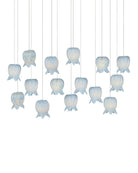 Currey and Company 9000-1415 Polpo Linéaire Multi-Drop Suspension en bleu/argent