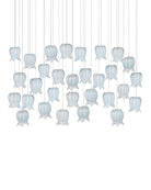 Currey and Company 9000-1416 Polpo Linéaire Multi-Drop Suspension en bleu/argent
