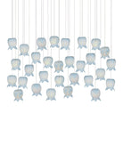 Currey and Company 9000-1416 Polpo Linéaire Multi-Drop Suspension en bleu/argent