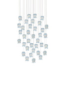 Currey and Company 9000-1417 Polpo Rond Multi-Drop Suspension en bleu/argent