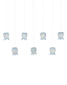 Currey and Company 9000-1418 Polpo Linéaire Multi-Drop Suspension en bleu/argent