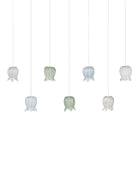 Currey and Company 9000-1425 Polpo Linéaire Multi-Drop Suspension en bleu/vert/blanc/argent